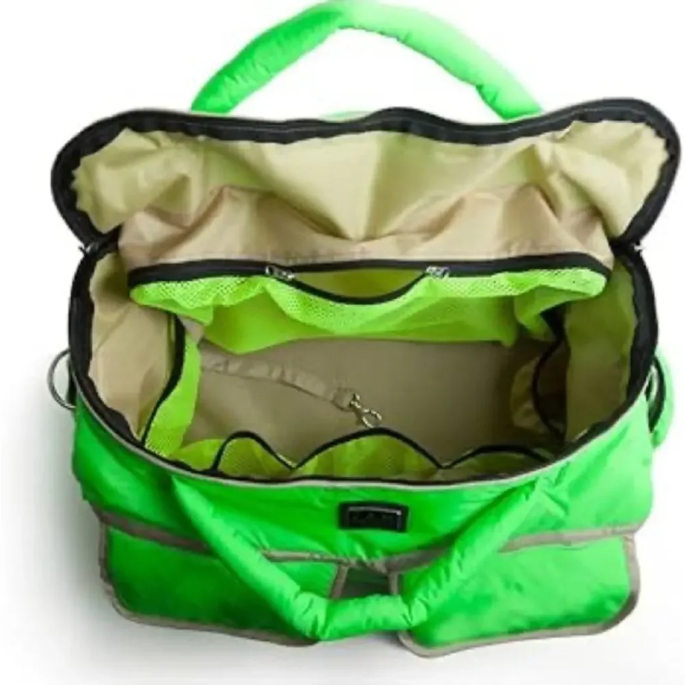 7 A.M. Enfant Voyage Puffer Neon Green Diaper Weekender Travel Bag